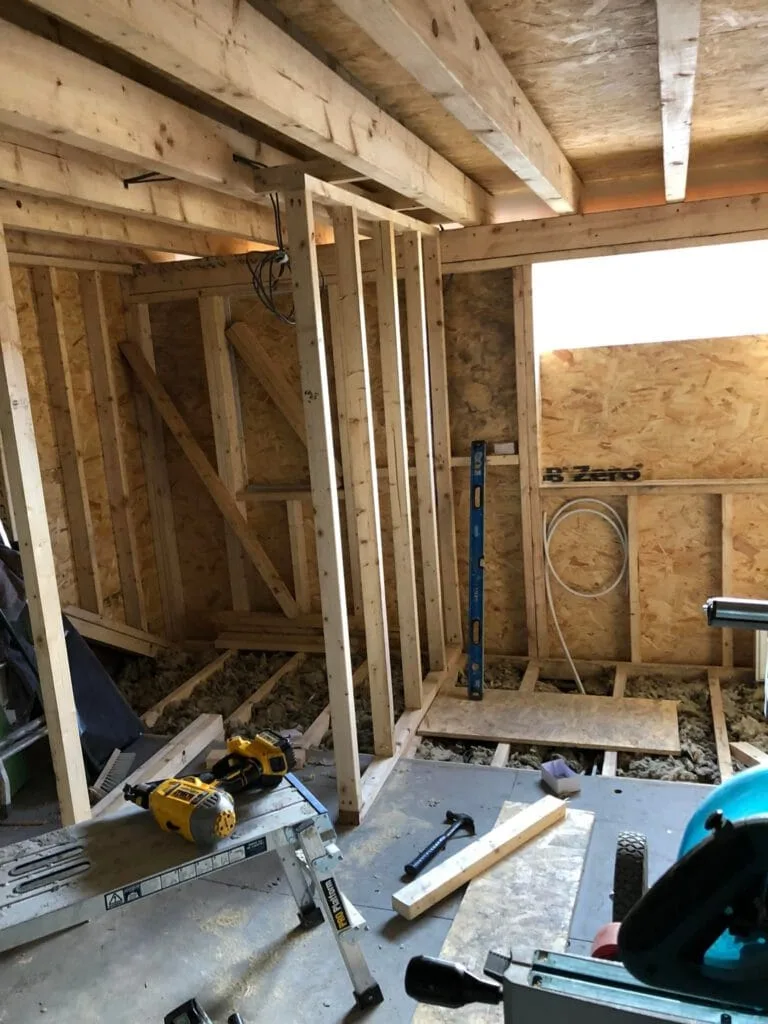 Loft conversion structural framing interior