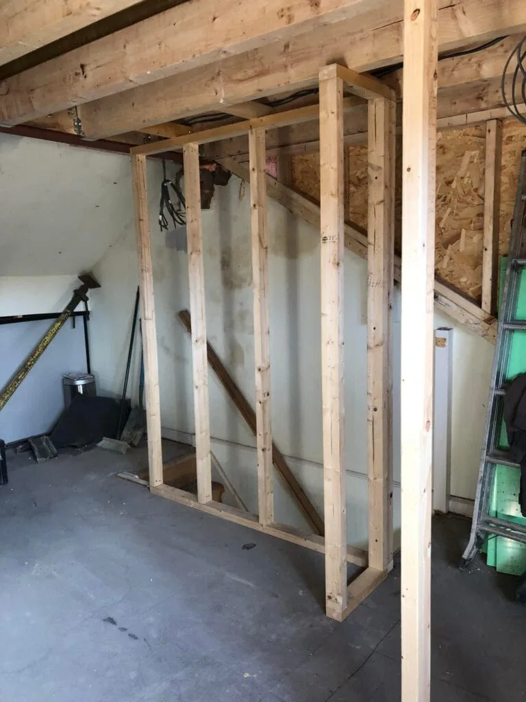 Loft conversion stud wall framing